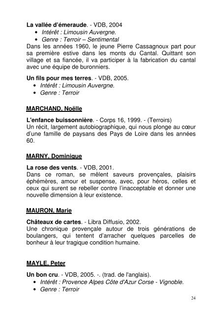 Genre : Terroir