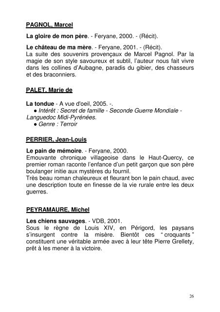 Genre : Terroir