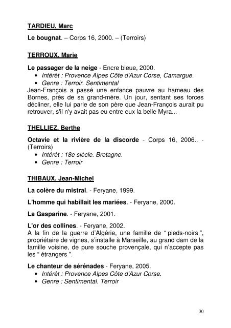 Genre : Terroir