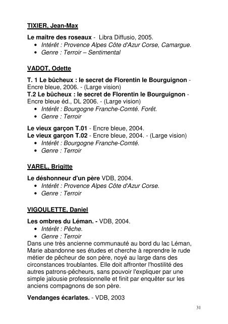 Genre : Terroir