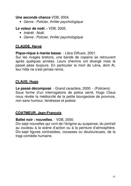 Genre : Terroir