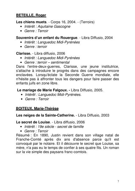 Genre : Terroir