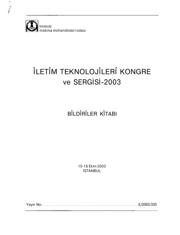 ?LET?M TEKNOLOJ?LER? KONGRE ve SERG?S?-2003