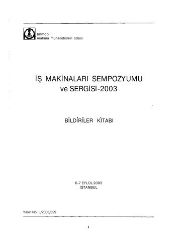 ?? MAK?NALARI SEMPOZYUMU ve SERG?S?-2003 B?LD?R?LER ...