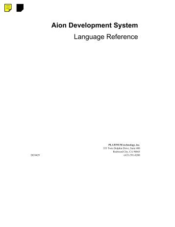 AionDS Language Reference Guide