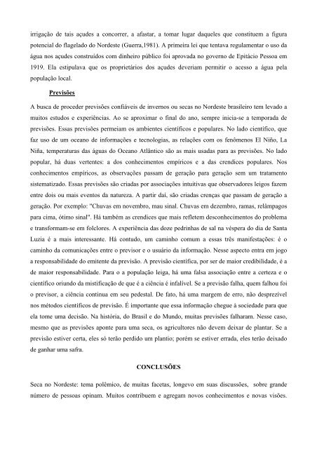 gerenciamento de secas no nordeste do brasil - Artigo Científico