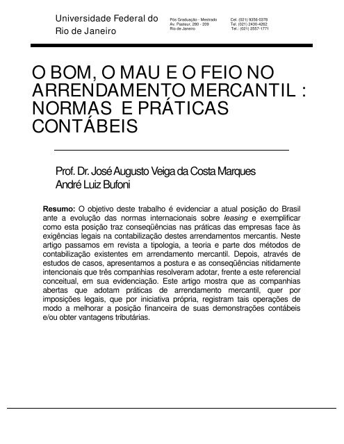 O BOM, O MAU E O FEIO NO ARRENDAMENTO MERCANTIL ...