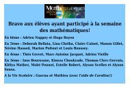 Bravo aux élèves ayant participé à la semaine des mathématiques!