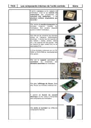 TICE Les composants internes de l'unité centrale 6ème