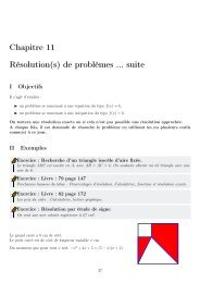 Chapitre 11 Résolution(s) de problèmes ... suite