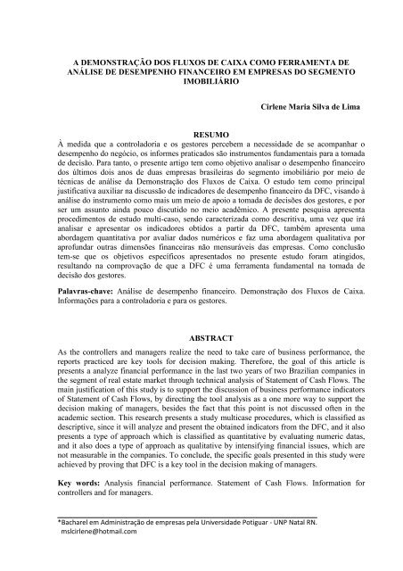 Relevância da informação contábil de lucro e fluxo de caixa: um estudo com  foco em Ações Ordinárias e Preferenciais