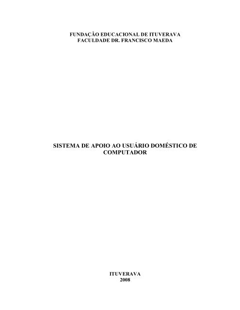 SISTEMA DE APOIO AO USUÁRIO DOMÉSTICO DE COMPUTADOR