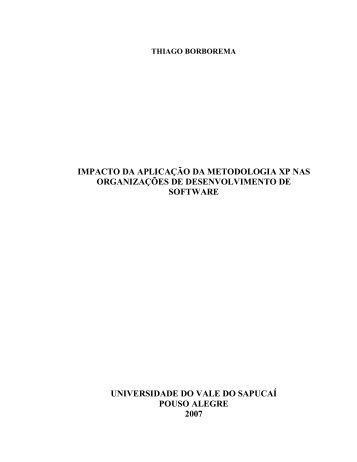 Impacto da aplicação da metodologia XP nas ... - Artigo Científico