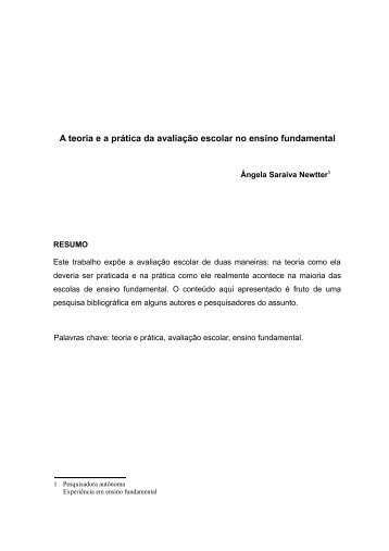 A teoria e a prática da avaliação escolar no ensino fundamental