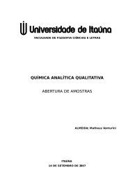 QUÍMICA ANALÍTICA QUALITATIVA ABERTURA DE AMOSTRAS