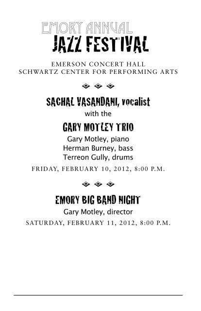 Jazz Festival - Arts at Emory - Emory University