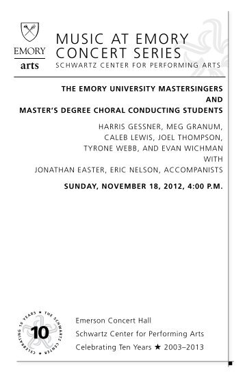 MusiC aT eMory ConCerT series - Arts at Emory - Emory University