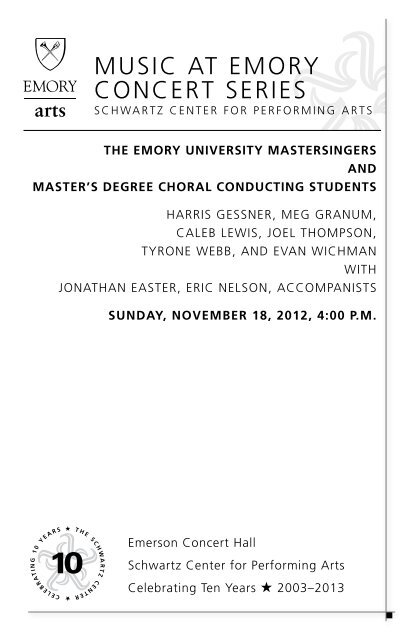 MusiC aT eMory ConCerT series - Arts at Emory - Emory University
