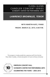 lawrence brownlee, tenor CANDLER CONCERT SERIES