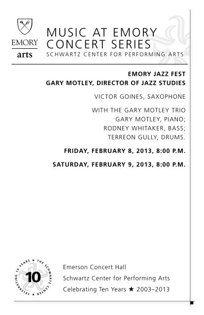 Emory jazz Fest - Arts at Emory - Emory University