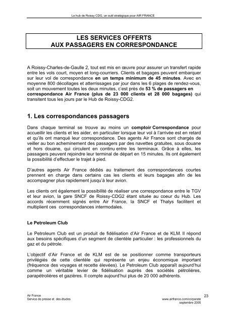 LE HUB DE ROISSY-CDG2 : - Air France