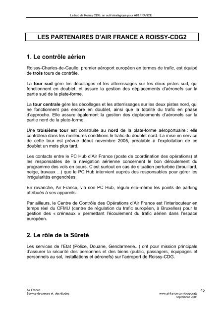 LE HUB DE ROISSY-CDG2 : - Air France