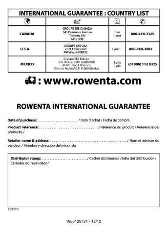 Notice ROWENTA IS6300-1800128731_110X154 20/12 ... - QVC.com