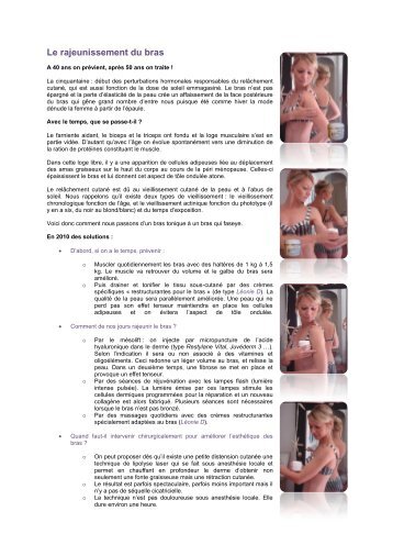 Le rajeunissement du bras - esthetiquedoux.fr