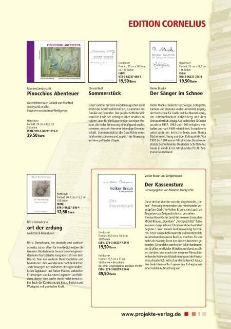 Kinder- und Jugendliteratur - Projekte-Verlag Cornelius