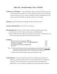2011-BIOL 436 outline - College of Arts and Science