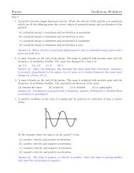 Physics Oscillations Worksheet - Archives