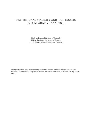 Institutional Viability and High Courts: A Comparative Analysis.
