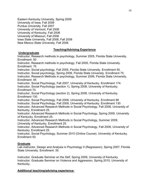 My CV - University of Kentucky