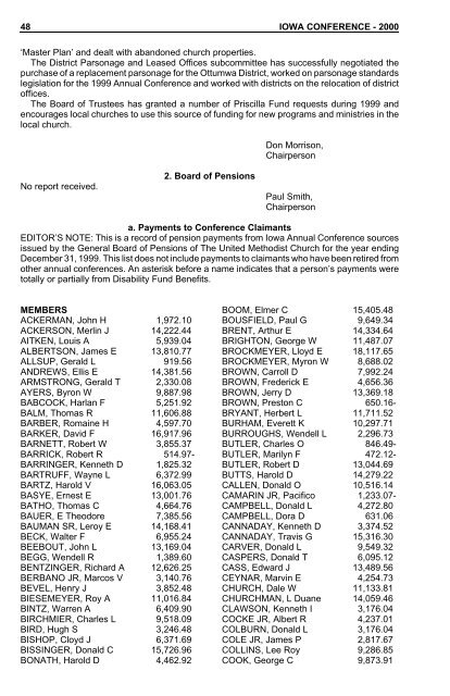 2000 Iowa Conference Journal