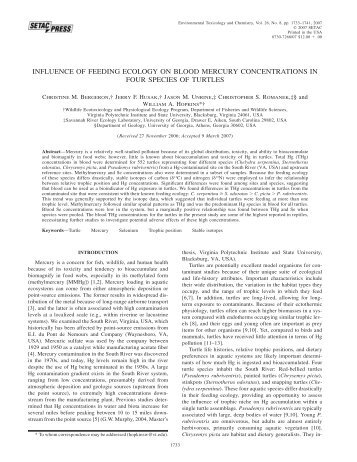 influence of feeding ecology on blood mercury concentrations in four ...