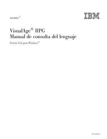VisualAge RPG Language Reference - IBM