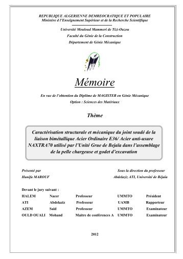 Mémoire - Université Mouloud Mammeri de Tizi Ouzou