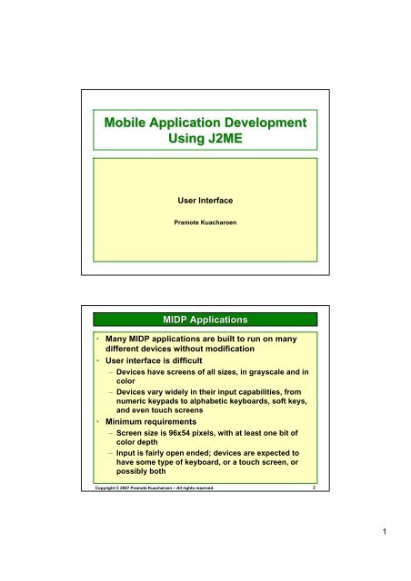 Mobile Application Development Using J2ME - AS Nida