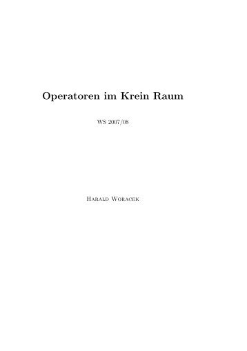 Operatoren im Krein Raum - ASC
