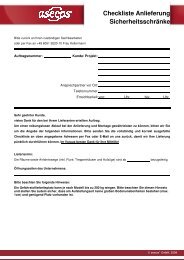 Checkliste Anlieferung Sicherheitsschränke - Asecos GmbH