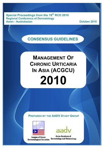 management of chronic urticaria in asia (acgcu) 2010 - AADV