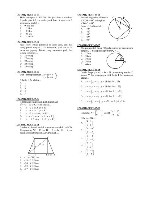 Soal Smk Matematika Smk Pert