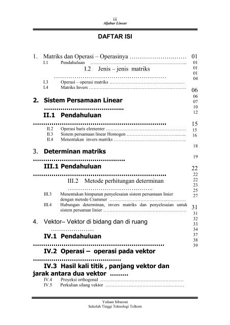 Buku Ajar Aljabar Linear