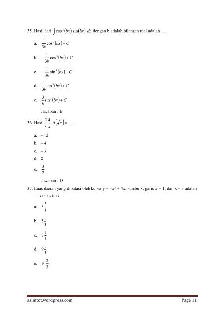 Soal-soal Try out 2 UAN SMA