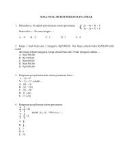 SOAL-SOAL SISTEM PERSAMAAN LINEAR 1. Diketahui (a, b ...