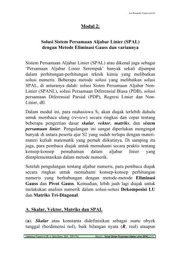 Sistem persamaan Aljabar Linear