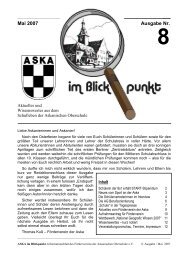 Mai 2007 Ausgabe Nr. - ASKA im Blickpunkt