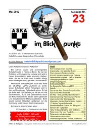Mai 2012 Ausgabe Nr. - ASKA im Blickpunkt