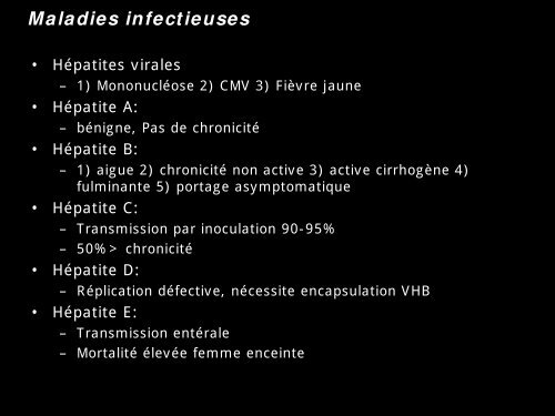 Pathologie du Foie et des voies biliaires - epathologies