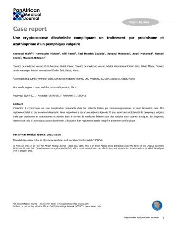 Case report - The Pan African Medical Journal